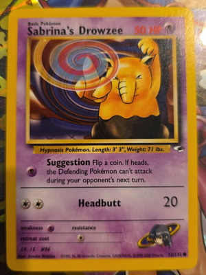 Sabrina's Drowzee Pokemon TCG card like new, vintage