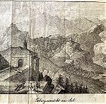  1814 Σούλι κάστρο  γερμανική χαλκογραφία σπάνια