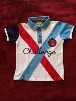 Polo shirt Sam 0-13 like new, size 122 cm, blue and white