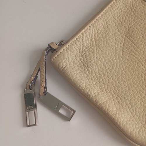 Kem clutch bag beige leather, like new