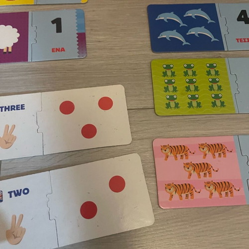 Educational number card game used
