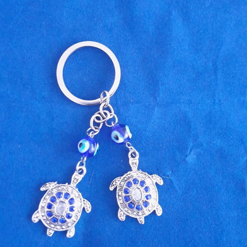 Keychain turtles new, metal blue