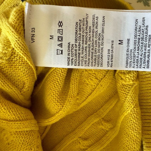 Nautica cotton jumper size M like new yellow