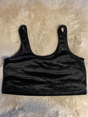 BikBok black velvet crop top like new, size S