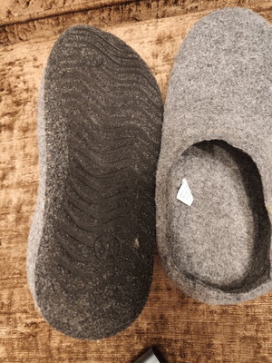 Wool slippers new, size 38, gray