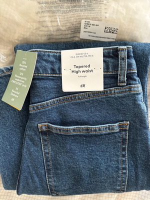 Τζιν H&M μπλε denim ψηλής μέσης, καινούργιο, μέγεθος 38