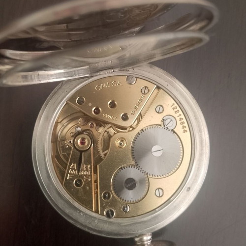 Omega Lepine Pocket Watch like new, silver 0.800, 1950