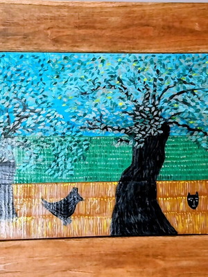 Tree 2, new, plastic paint on wood 50×50cm