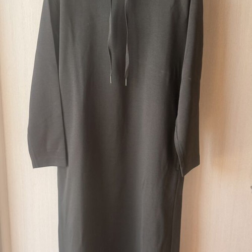 Massimo Dutti long dress with hood, size S, grey-khaki