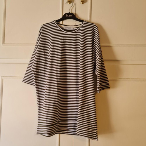 Vittorio men's blouse with 3/4 sleeve used, size M, white and green
