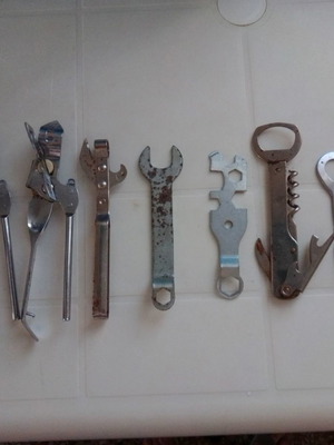 Old bottle openers used, pack of 9 pieces