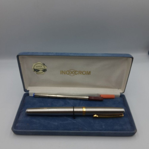 Inoxcrom pen with original box, gold electroplated details