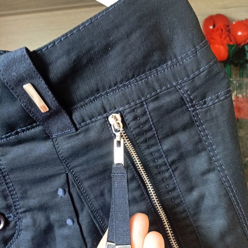 High Dark Blue Linen Pants for Women, Size S, Like New
