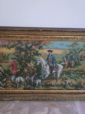 Hand-stitched embroidered painting used in frame 133x65