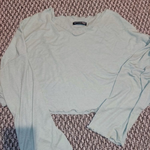 Shein women's transparent cropped top size XL like new, turquoise