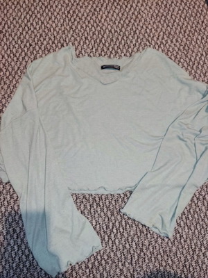 Shein women's transparent cropped top size XL like new, turquoise