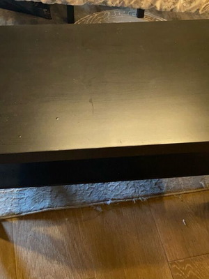 Coffee table used, black MDF melamine, 0.90x0.55 m