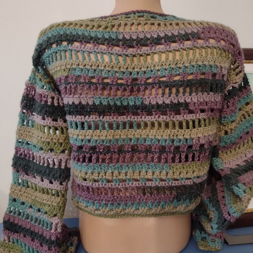 Summer short sweater new, colorful, crocheted