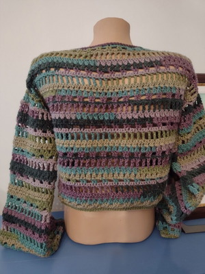 Summer short sweater new, colorful, crocheted