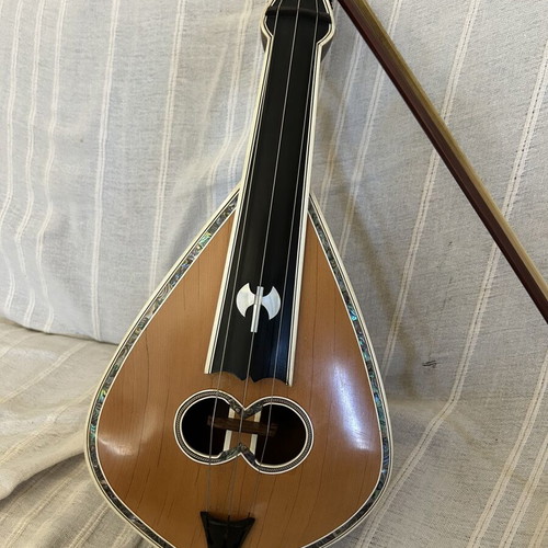 Cretan lyra handmade, like new, white mulberry body, date wood top