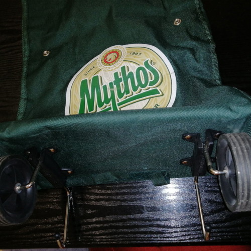 Shopping trolley bag like new, green with Mythos logo