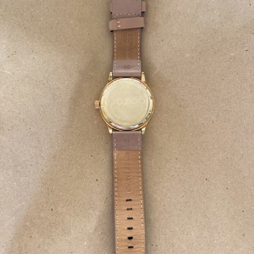 Oozoo leather genuine watch women's wristwatch like new beige