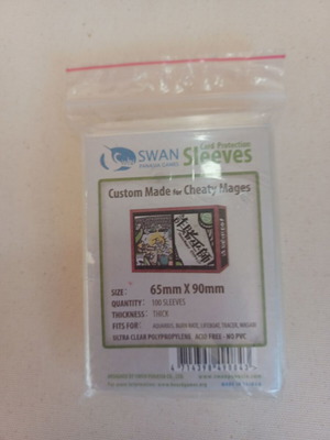 Set of 100 card sleeves like new, 65 mm x 90 mm