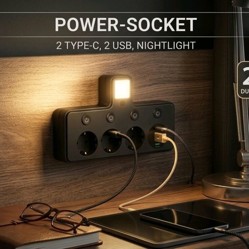 Smart Powerhub power strip new with USB ports and nightlight