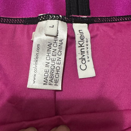 Calvin Klein bikini set like new, fuchsia with black elastic band