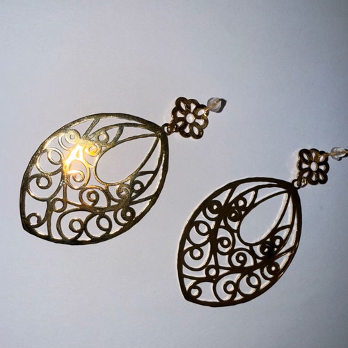 Bizermani gold-plated hammered earrings new