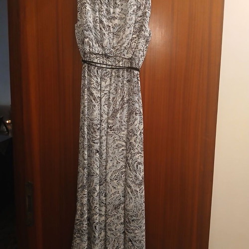 Maxi dress Donna Karan like new, white and turquoise