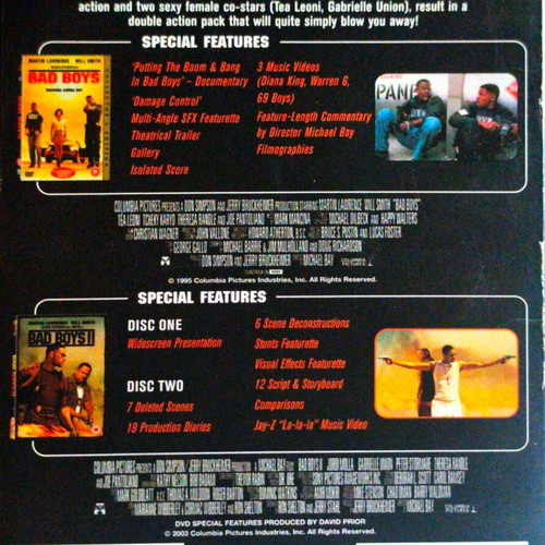 Bad Boys 1 and 2 DVD used, double disc, adventure