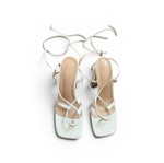 Shein White Sandals with Heel and Lace-Up Size 38 New