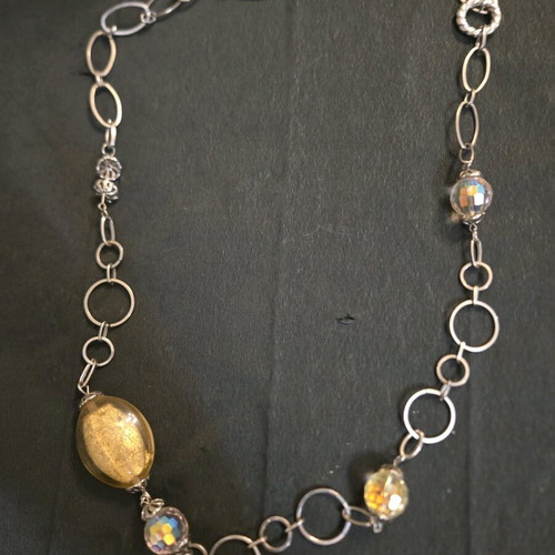 Vintage long women's necklace silver like new