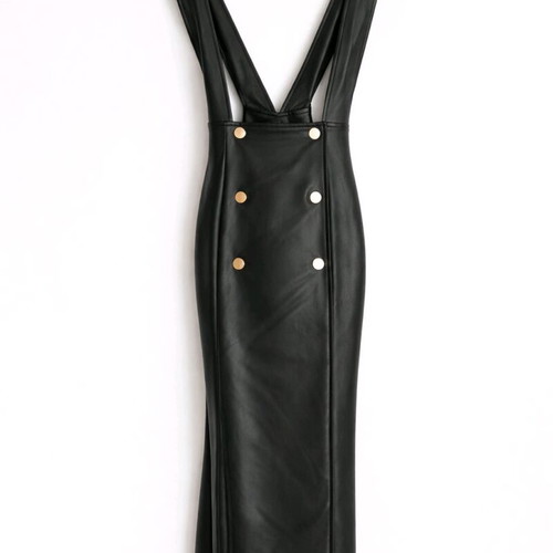 Zara leather salopette like new, black