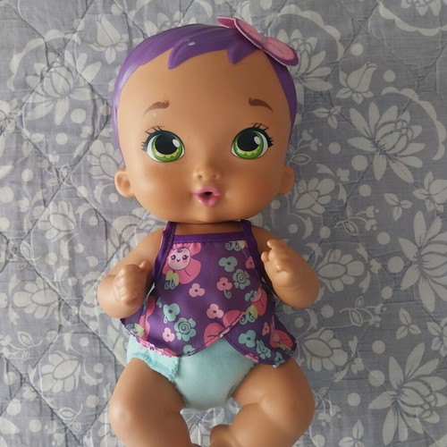 Mattel My Garden Baby doll used with purple hair and scented body