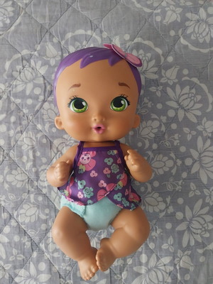 Mattel My Garden Baby doll used with purple hair and scented body