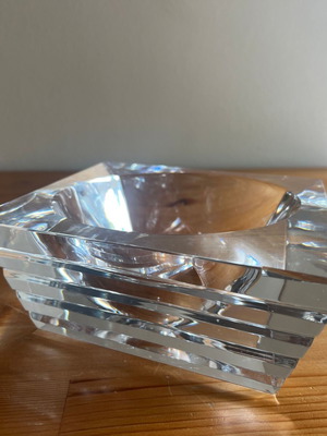 Orrefors Sweden crystal bowl used, rhombus shape 30x25 cm