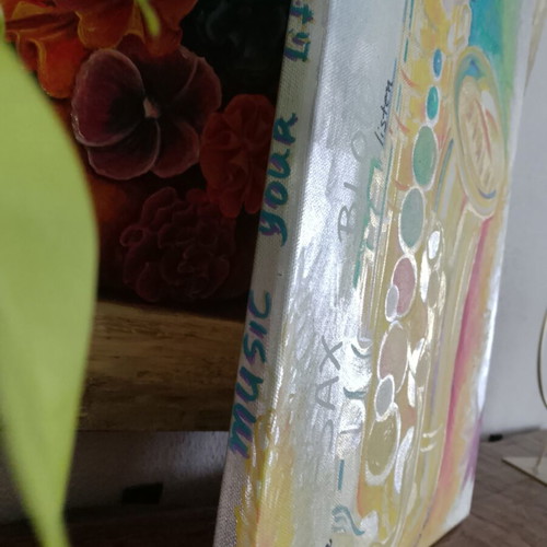 Painting saxophone pop art new 25x50cm