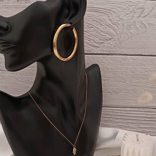 Gold Stainless Steel Hoop Earrings new
