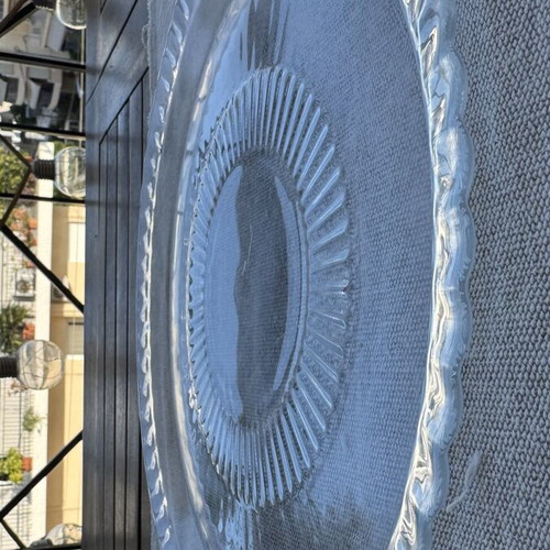 Glass platter like new, diameter 32cm