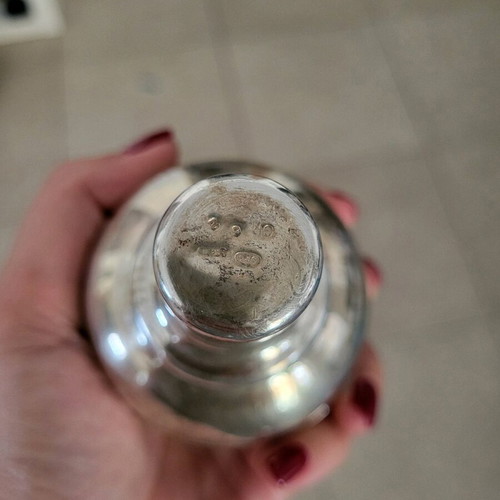 Crystal carafe used with forged silver stopper