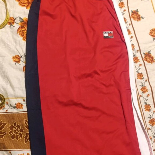 Tommy Hilfiger set long skirt with crop top and jacket like new, red