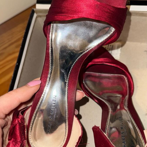 Karen Millen satin heels like new, red, size 39