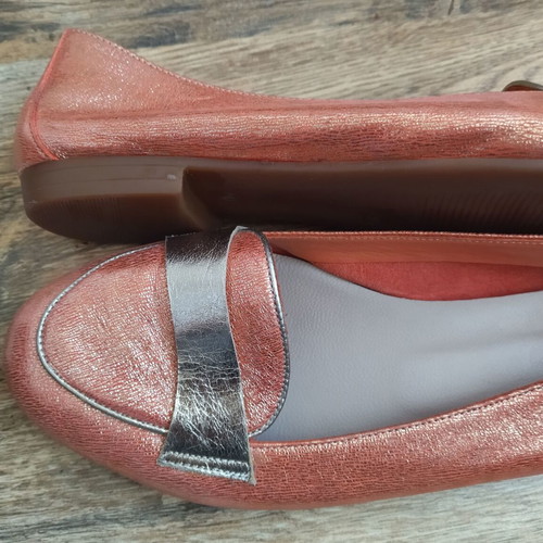Aquamarine women's ballerinas like new, leather, size 40, colorful and silver