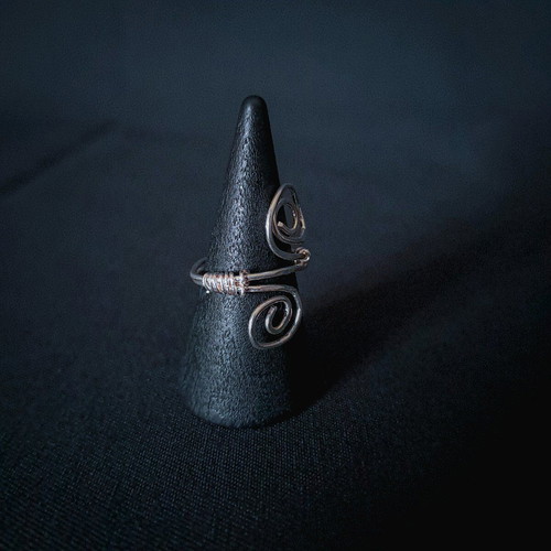 Spiral ring new, handmade forged with 925 silver