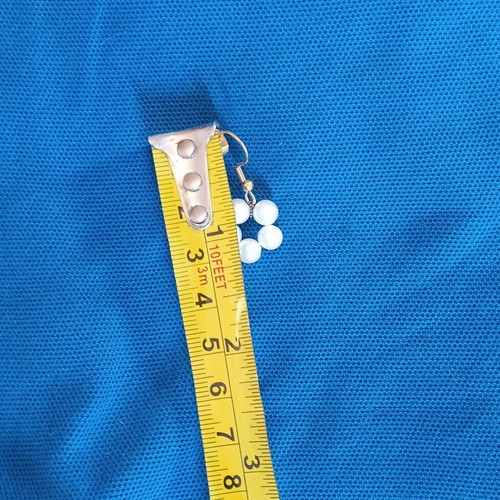 Pearl Flower Ioanart Handmade Earrings New, White and Gold