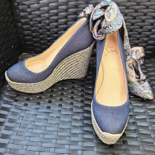 Christian Louboutin high heel shoes, size 37, blue