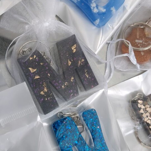 Monogram keychain handmade, new