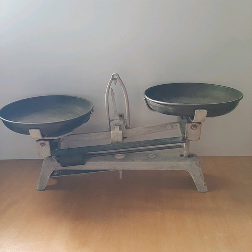 Antique scale with bronze pans used